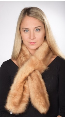 Double sided fur - Sable fur scarf, champagne colour